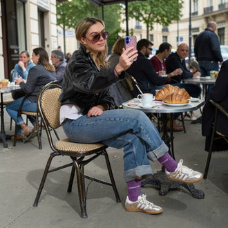 CHAUSSETTES PAILLETTES VIOLETTES CONNASSE
