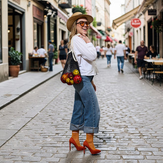 CHAUSSETTES PAILLETTES ORANGES FABULEUSE