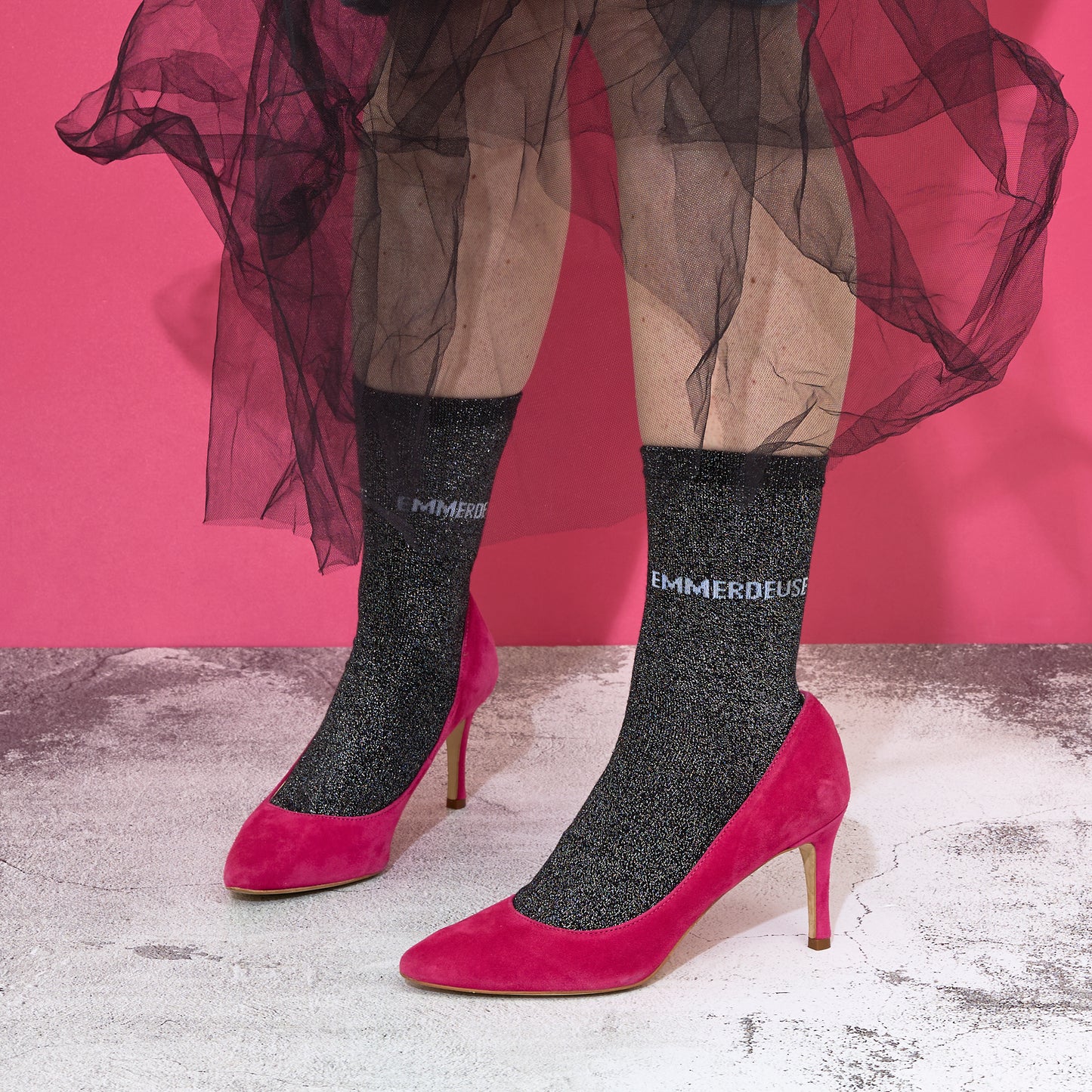 CHAUSSETTES PAILLETTES NOIRES EMMERDEUSE