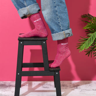 CHAUSSETTES PAILLETTES ROSES BICHETTE