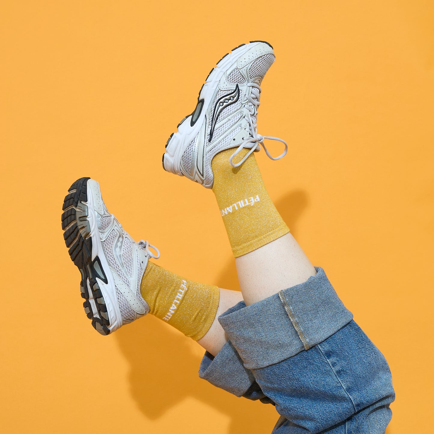 CHAUSSETTES PAILLETTES JAUNES PETILLANTE