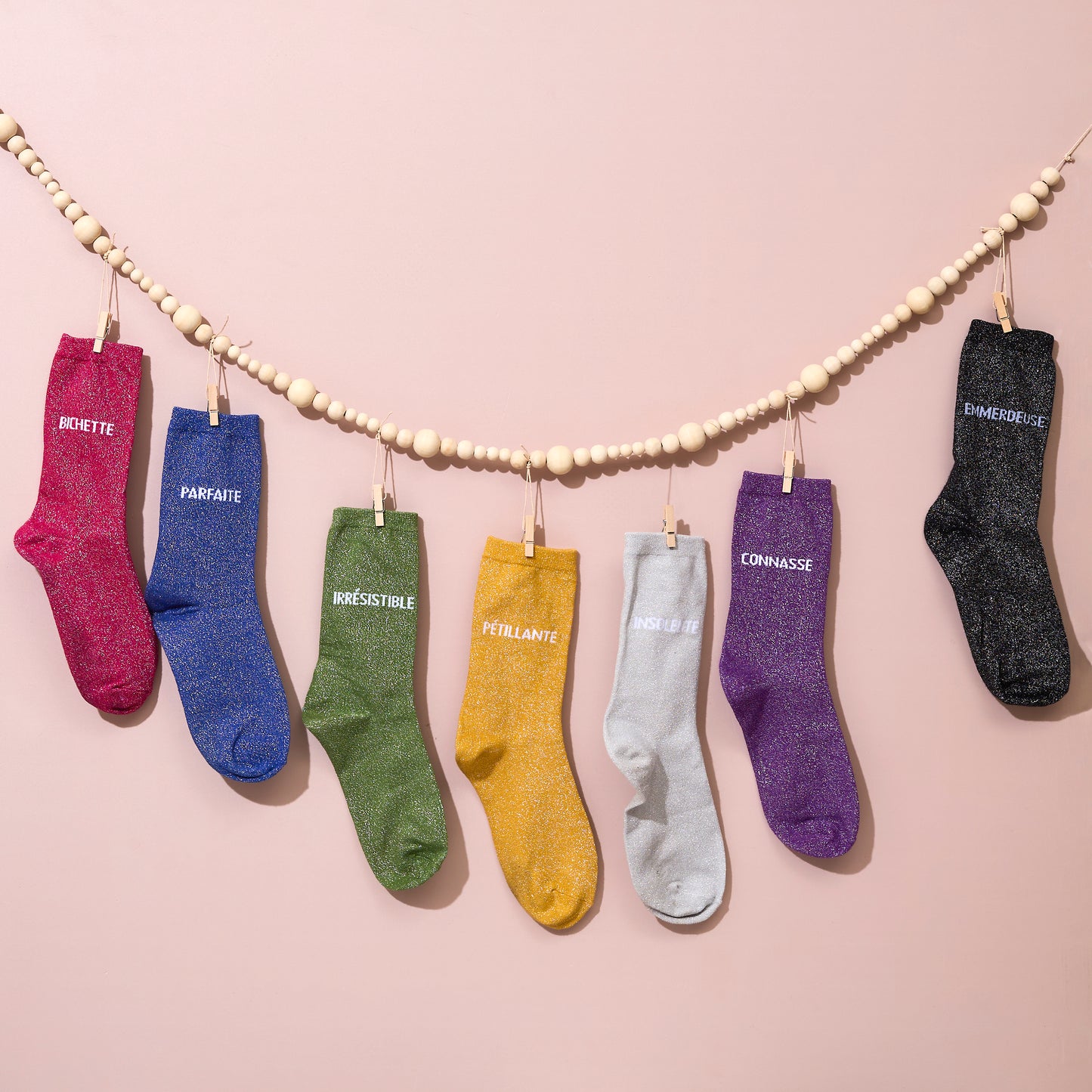 CHAUSSETTES PAILLETTES VIOLETTES CONNASSE