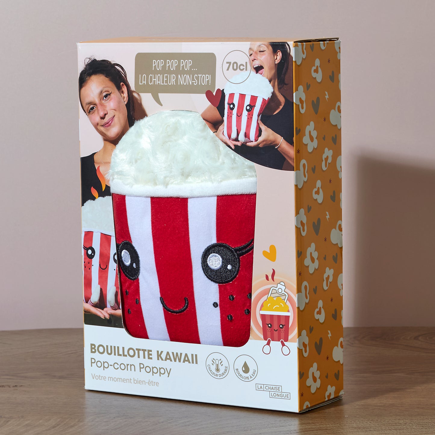 BOUILLOTTE KAWAII POP CORN POPPY