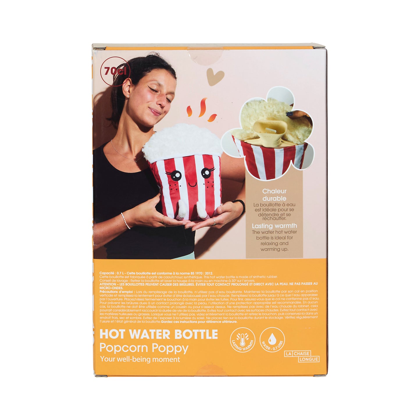 BOUILLOTTE KAWAII POP CORN POPPY