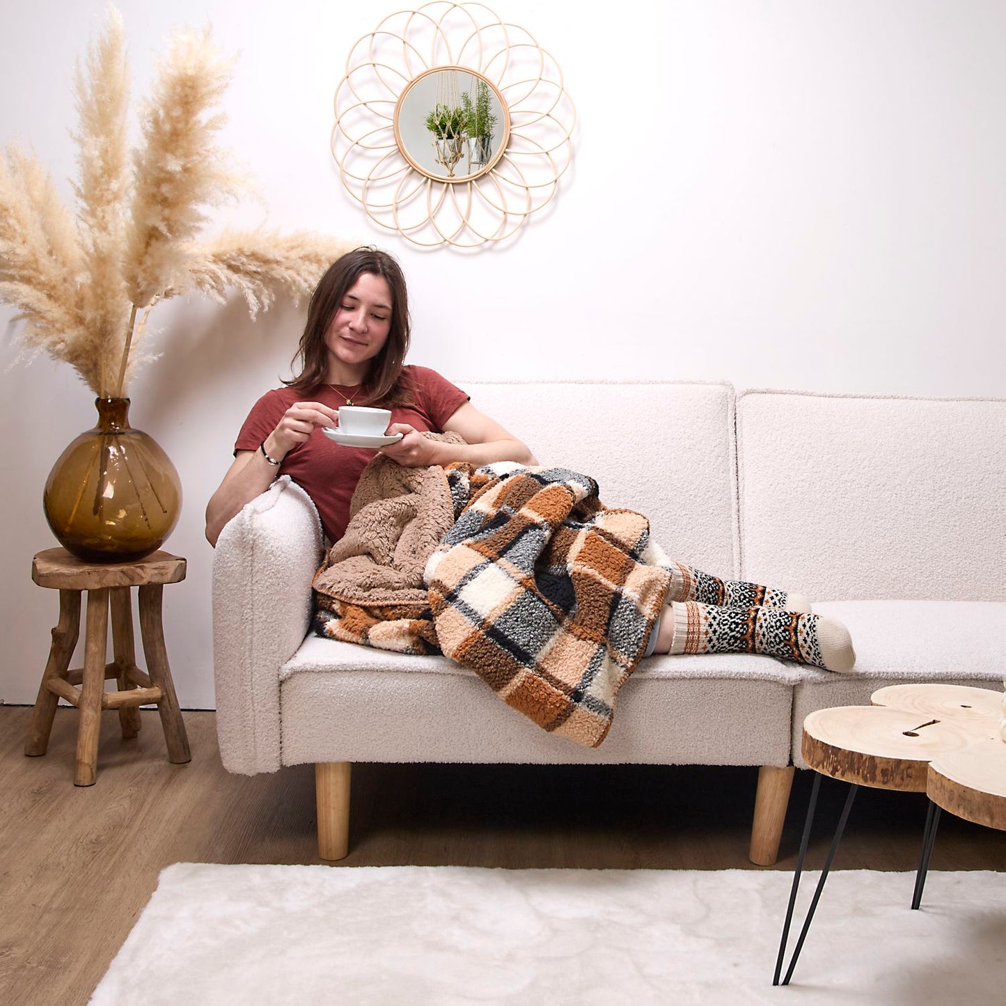 SET COCOONING PLAID ET CHAUSSETTES GRAND FROID