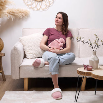 COFFRET BOUILLOTTE ET CHAUSSONS COSY VELVET ROSE