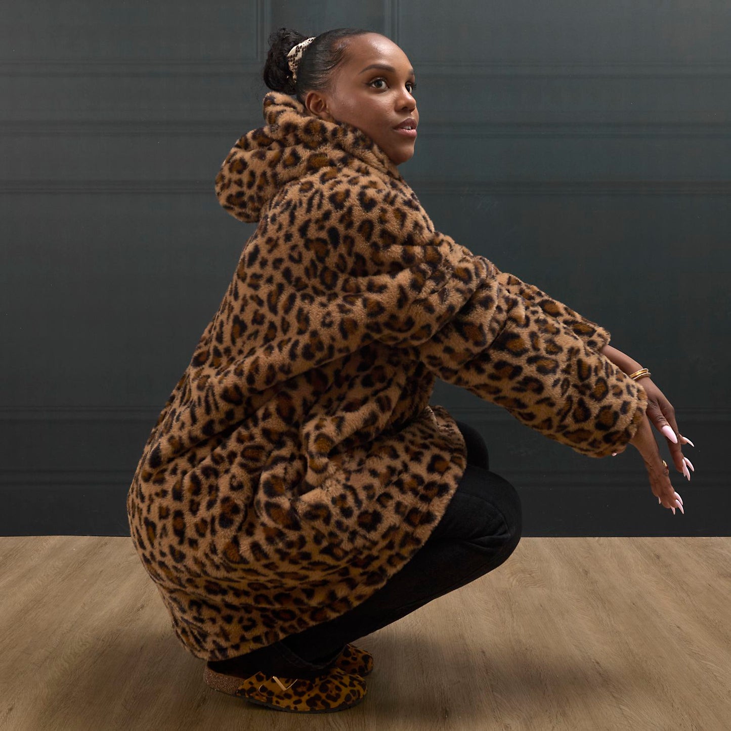 SWEAT PLAID LEOPARD KIMBA