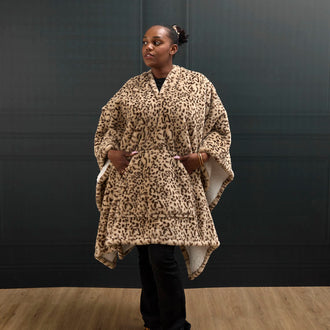 PLAID PONCHO LEOPARD KEILA