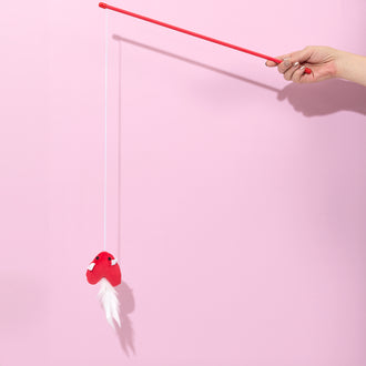 JOUET POUR CHAT CANNE A PECHE CŒUR