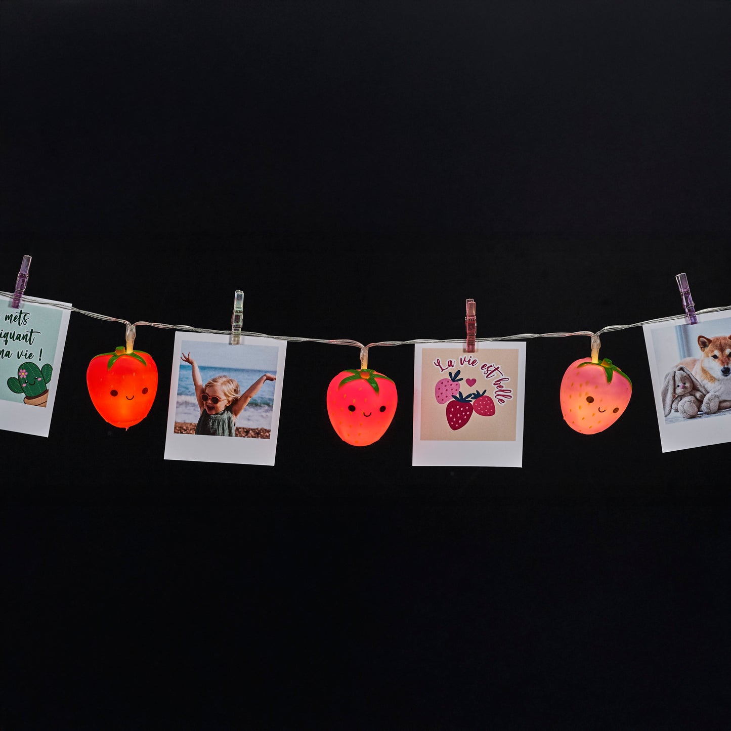 GUIRLANDE CLIPS KAWAII FRAISES