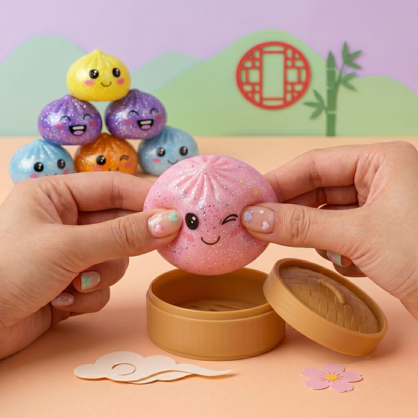 BLIND BOX MINI SQUISHIES BAO GLITTER