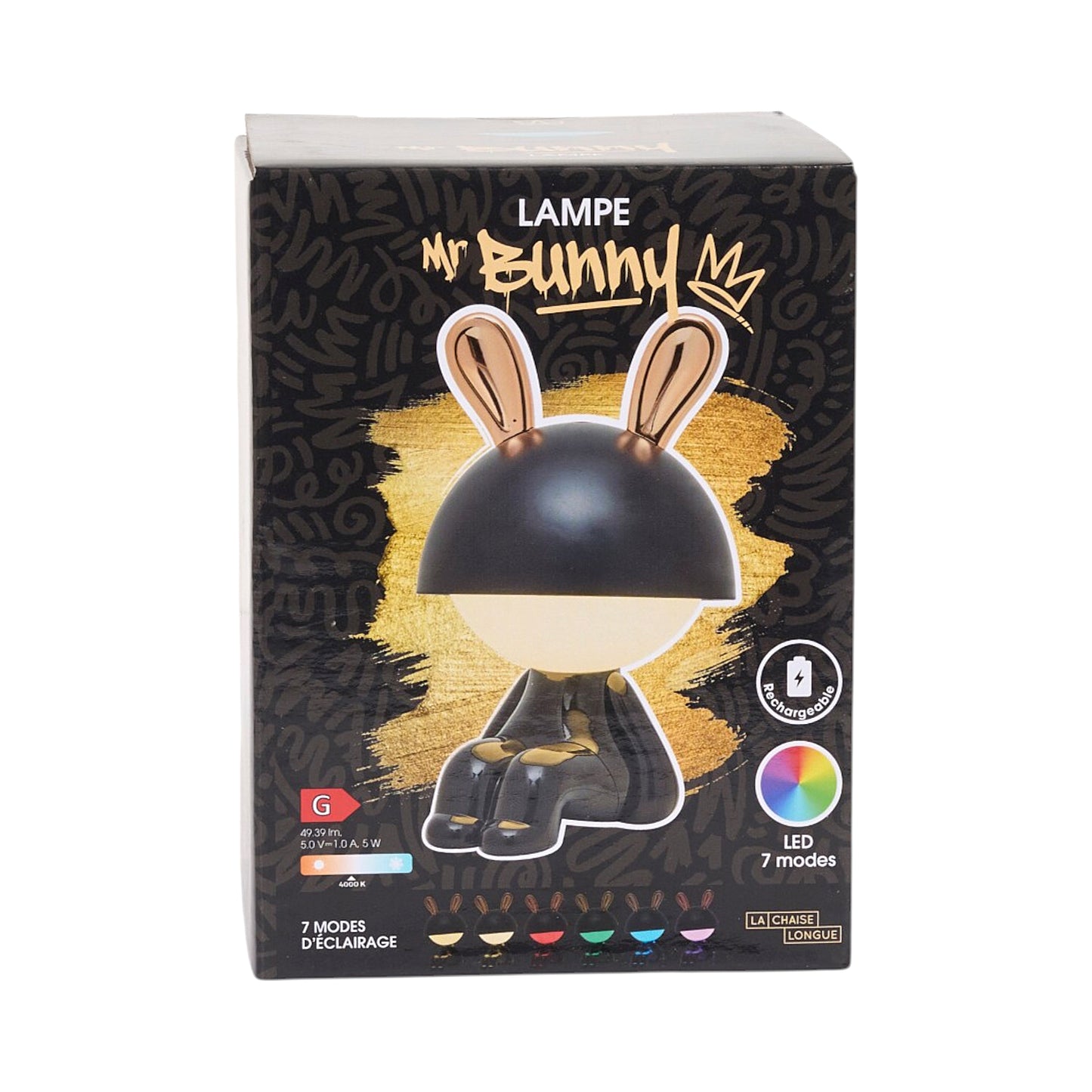 LAMPE MISTER BUNNY PM ASSIS NOIR