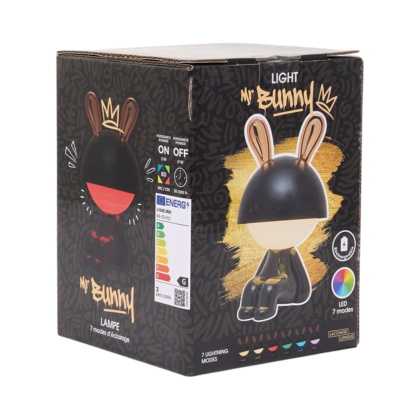 LAMPE MISTER BUNNY PM ASSIS NOIR