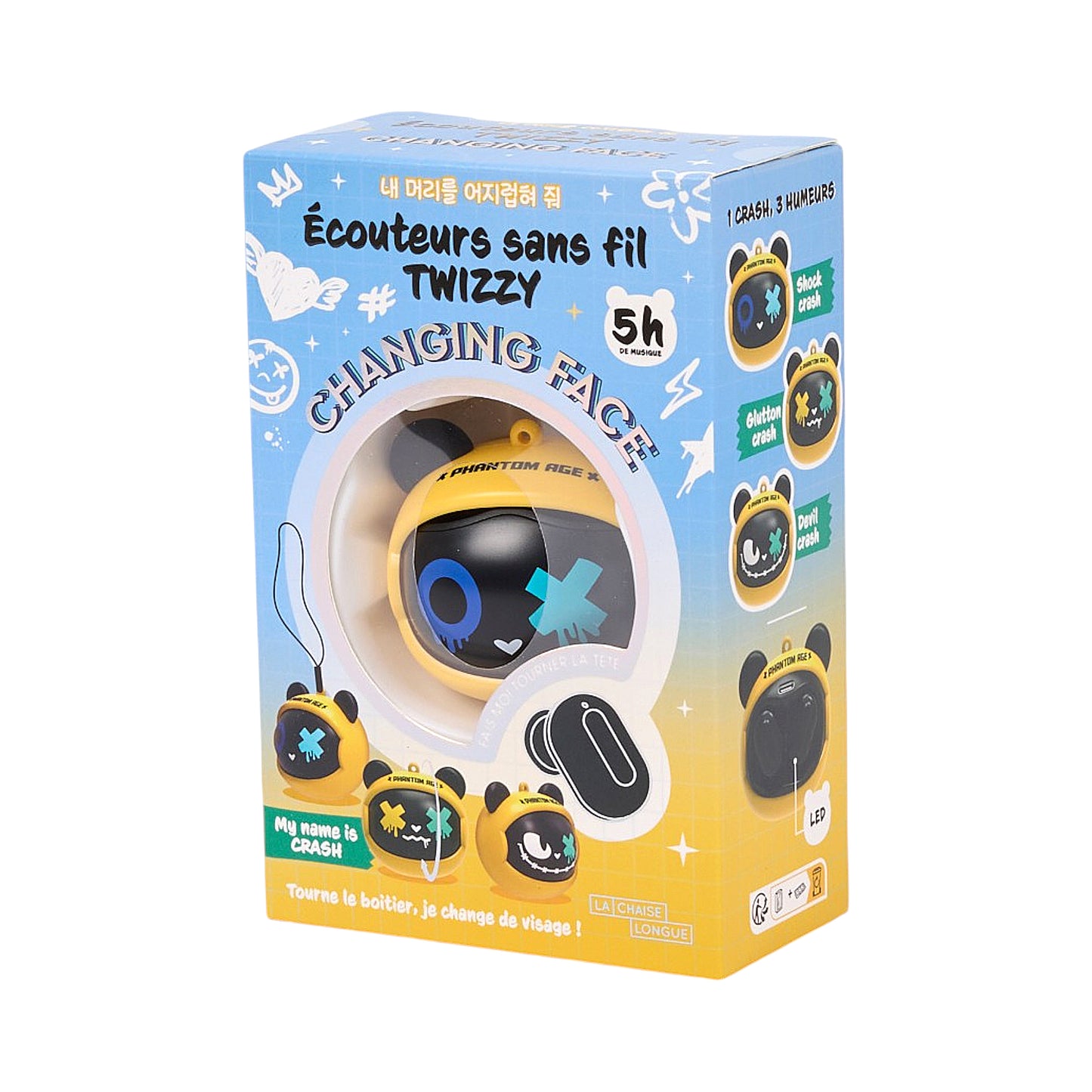 ECOUTEURS SANS FIL CHANGING FACE CRASH JAUNE