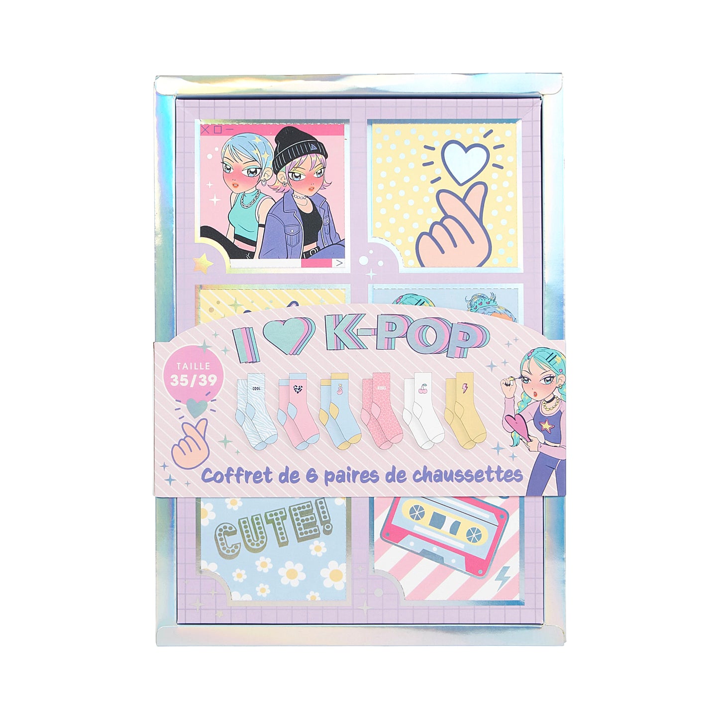 COFFRET DE 6 CHAUSSETTES KPOP 35-39