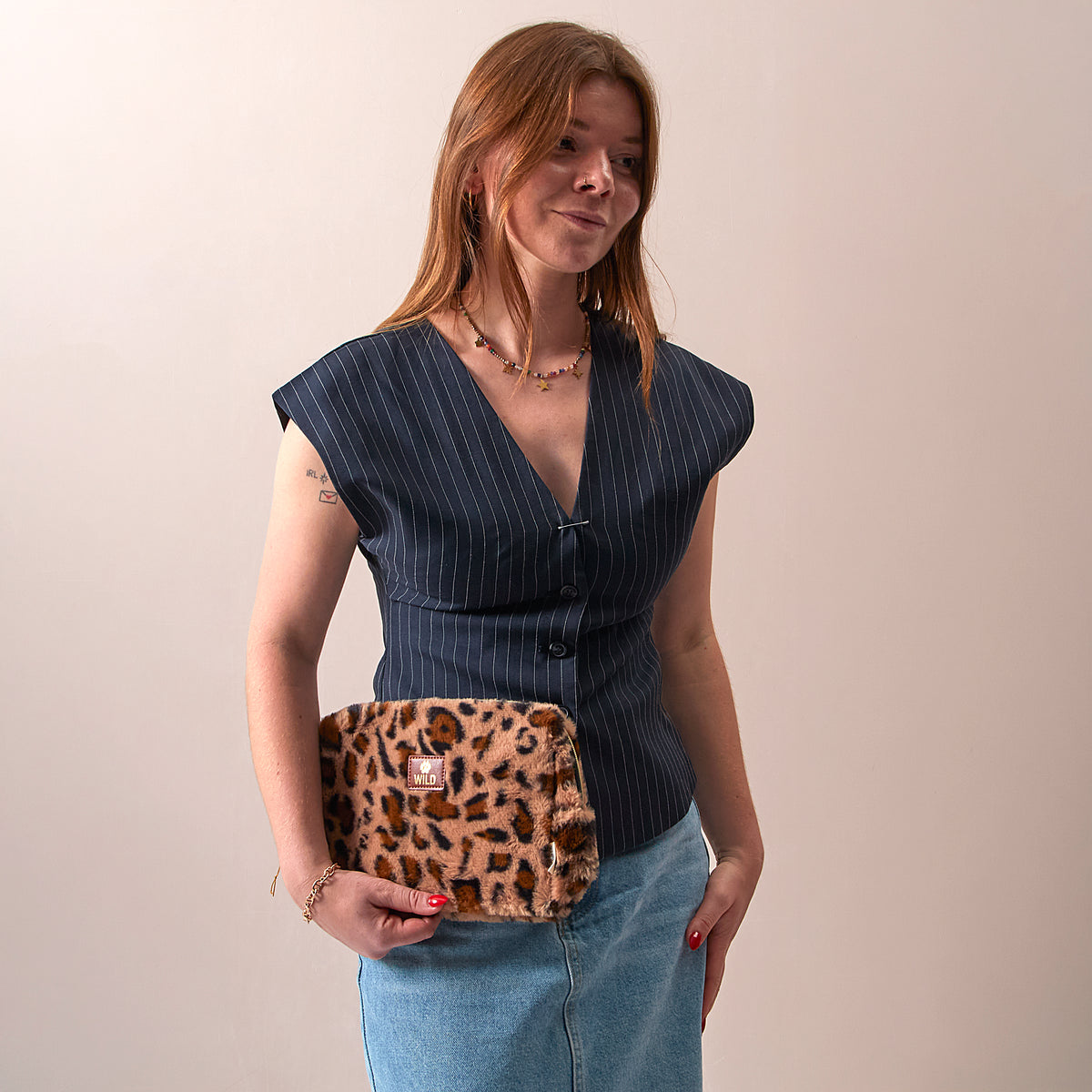 POCHETTE WILD FOURRURE FAUSSE LEOPARD