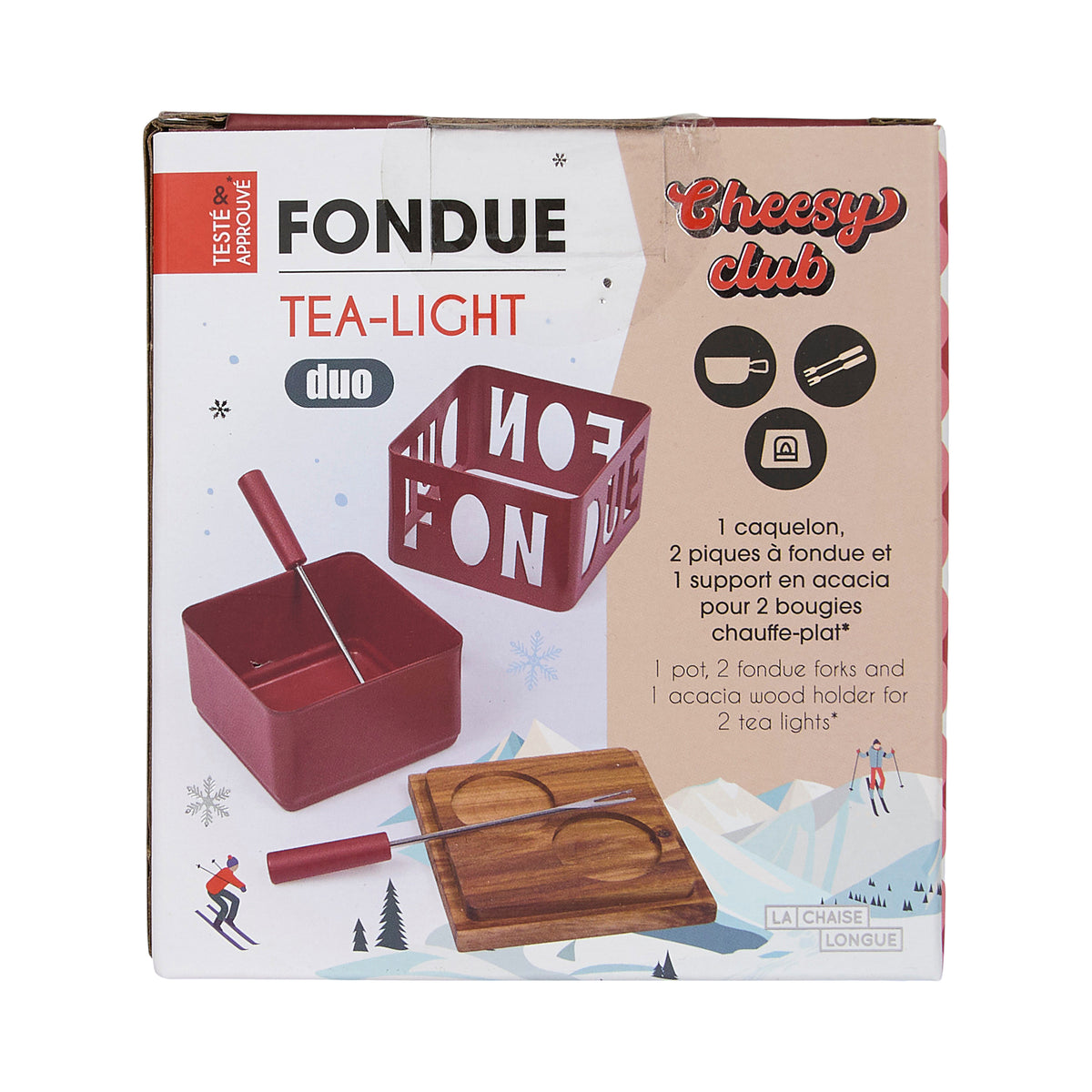 FONDUE A LA BOUGIE DUO CHEESY CLUB ROUGE