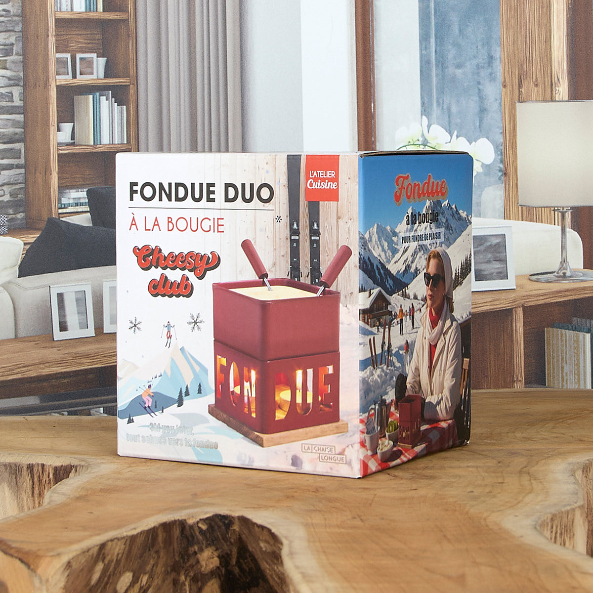 FONDUE A LA BOUGIE DUO CHEESY CLUB ROUGE