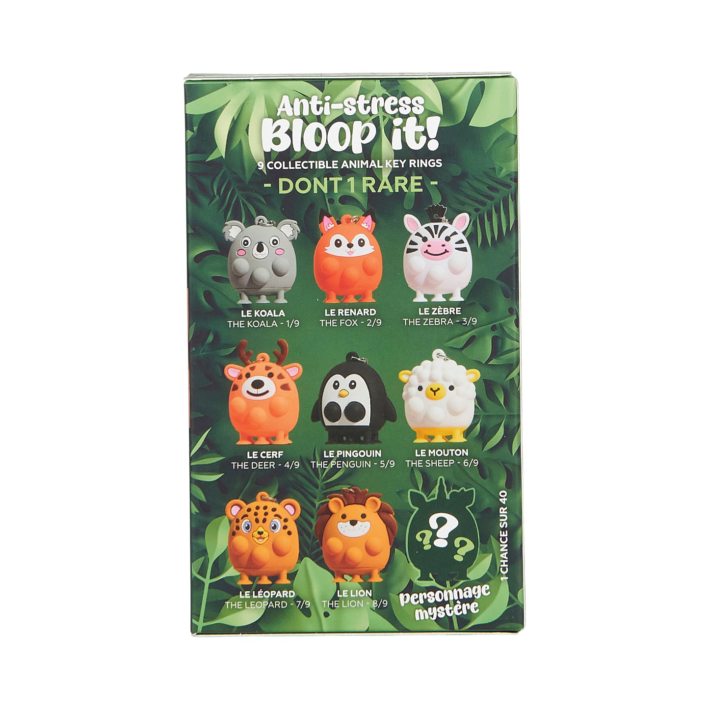 BLIND BOX PORTE CLES ANIMAUX ANTI STRESS