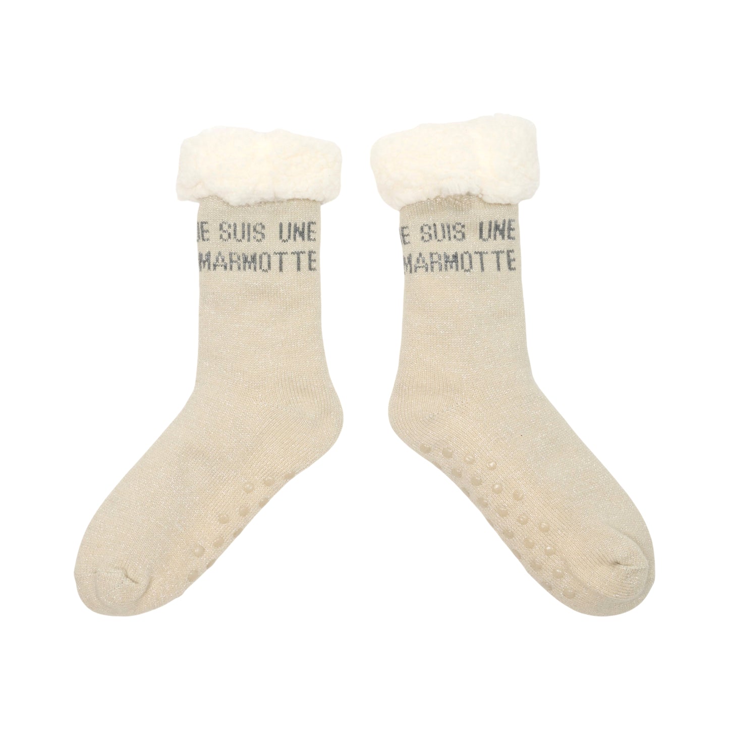 CHAUSSETTES SHERPA GLITTER MARMOTTE