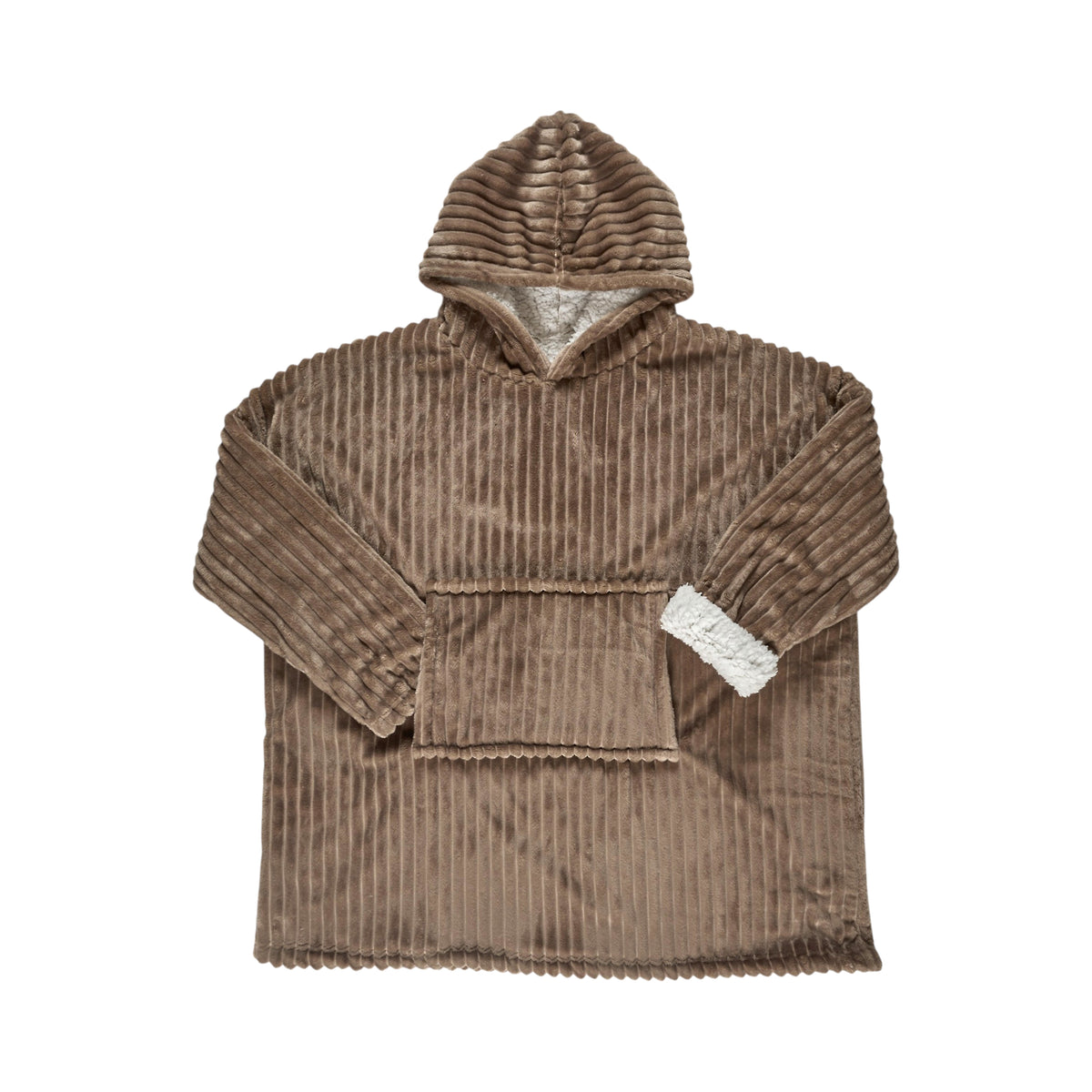 SWEAT XXL COCOON COTELE A CAPUCHE TAUPE