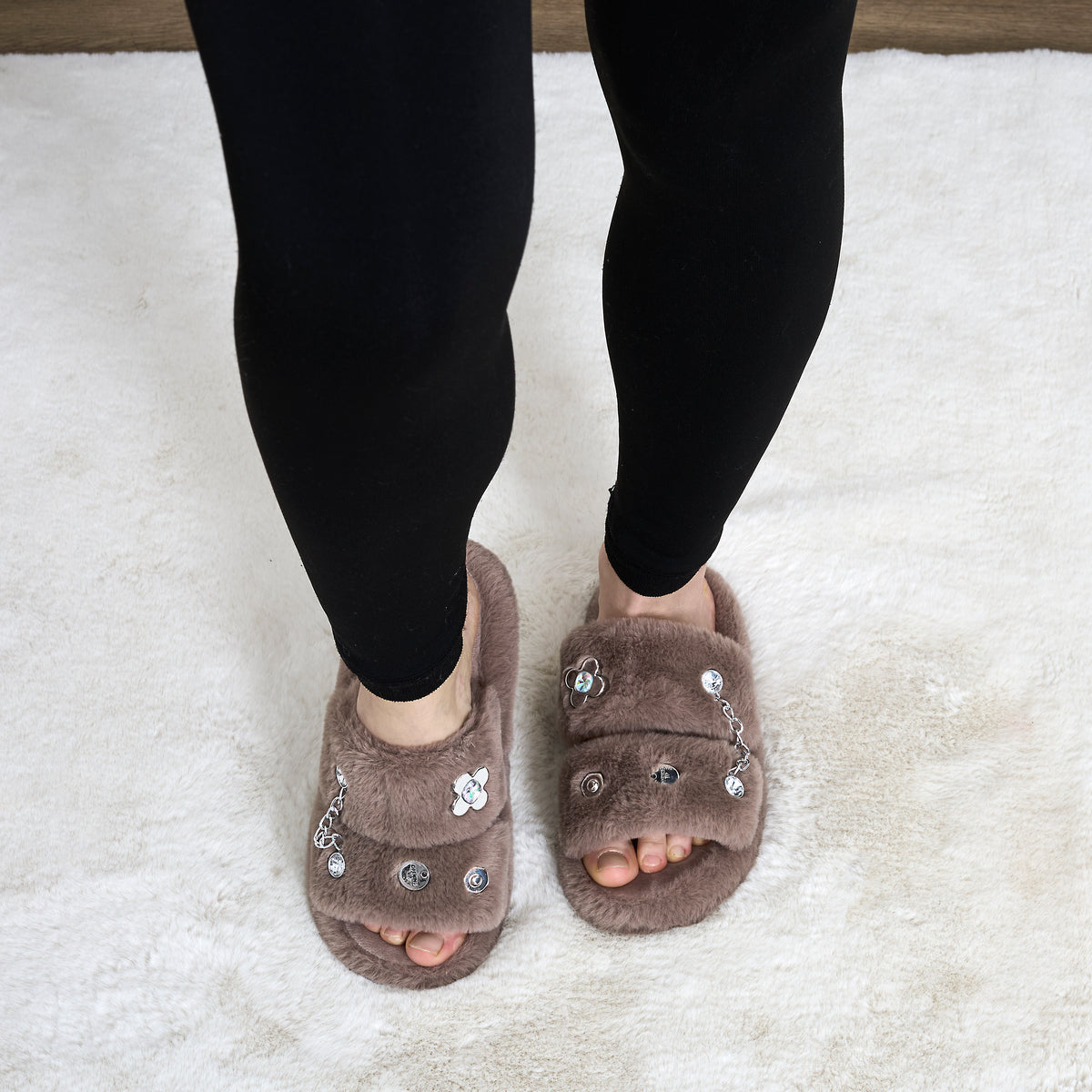 CHAUSSONS LUXURY GLAMS CHARMS TAUPE T37 38