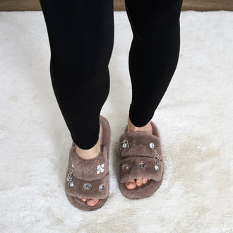 CHAUSSONS LUXURY GLAMS CHARMS TAUPE T37 38