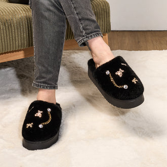 CHAUSSONS LUXURY GLAMS CHARMS NOIR T39 40