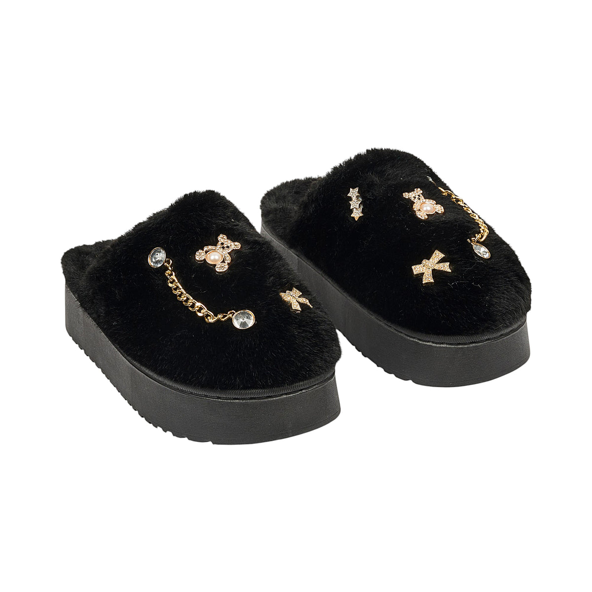 CHAUSSONS LUXURY GLAMS CHARMS NOIR T39 40