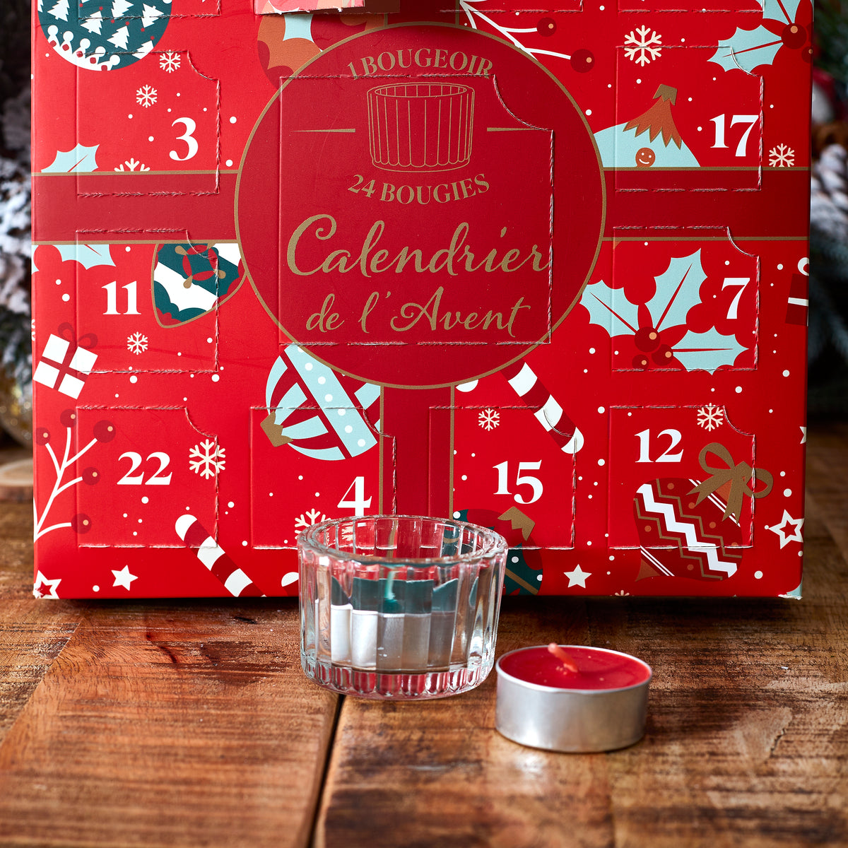 CALENDRIER DE L'AVENT PHOTOPHORE ET BOUGIES PARFUMEES