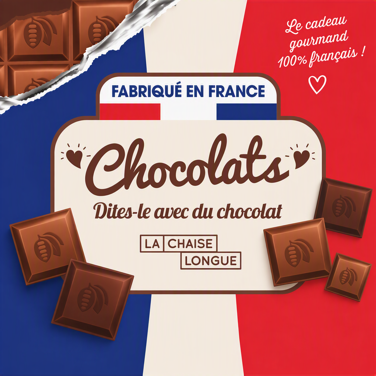 CARRES DE CHOCOLAT NOIR RETRAITE EN LIBERTE