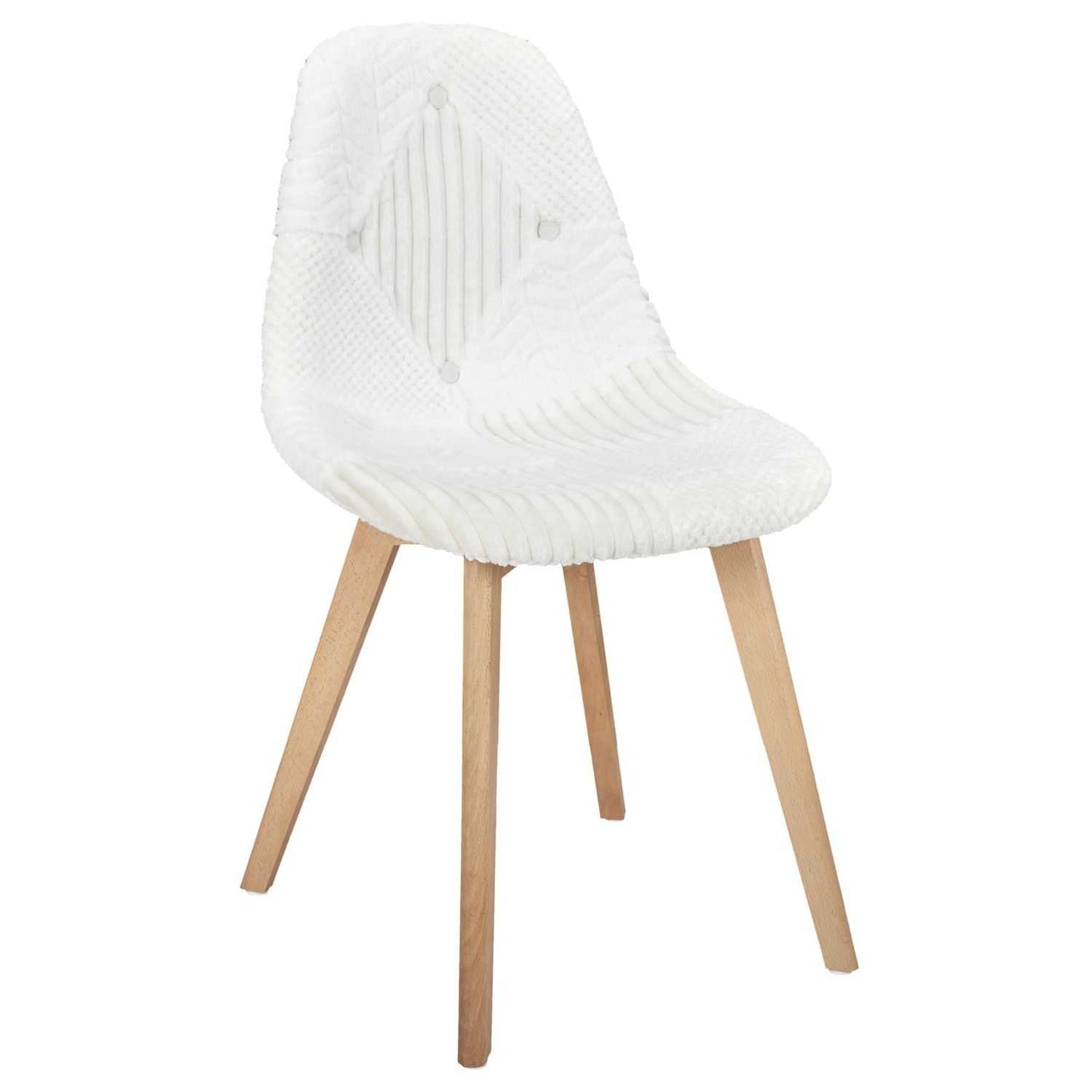 CHAISE SCANDINAVE PATCHWORK BLANC