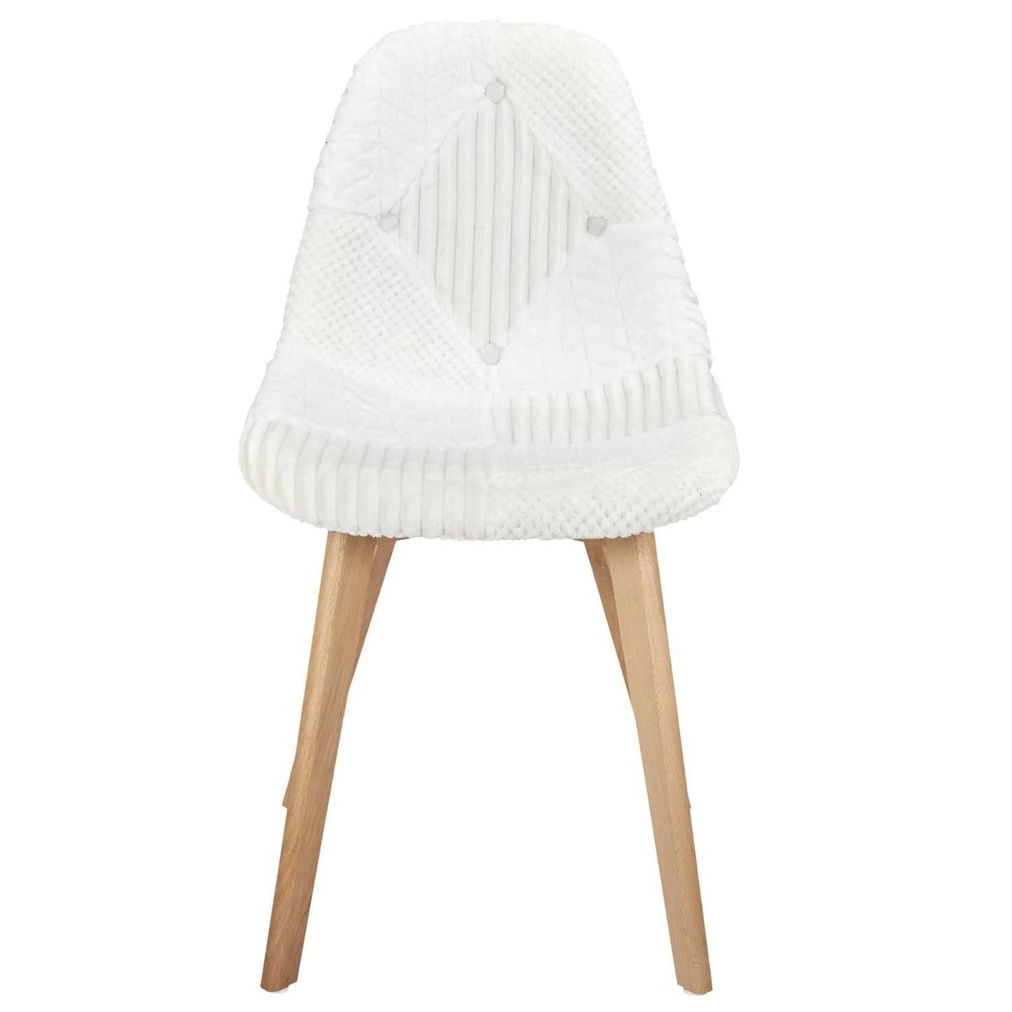 CHAISE SCANDINAVE PATCHWORK BLANC