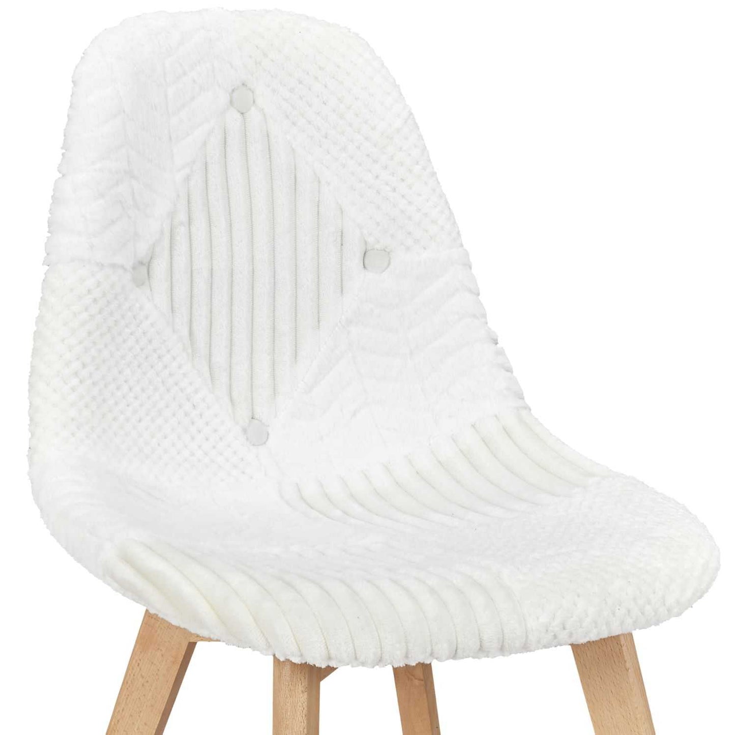 CHAISE SCANDINAVE PATCHWORK BLANC