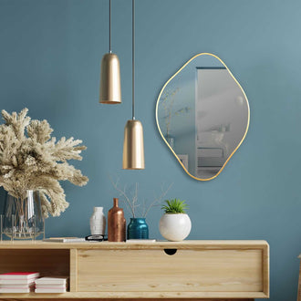 MIROIR DECO CONTOUR DORE LOSANGE H60CM COME