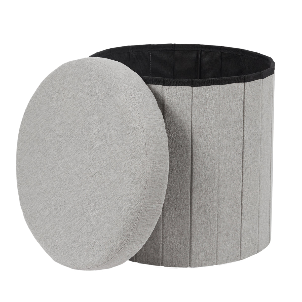 COFFRE POUF PLIABLE GRIS PILLS