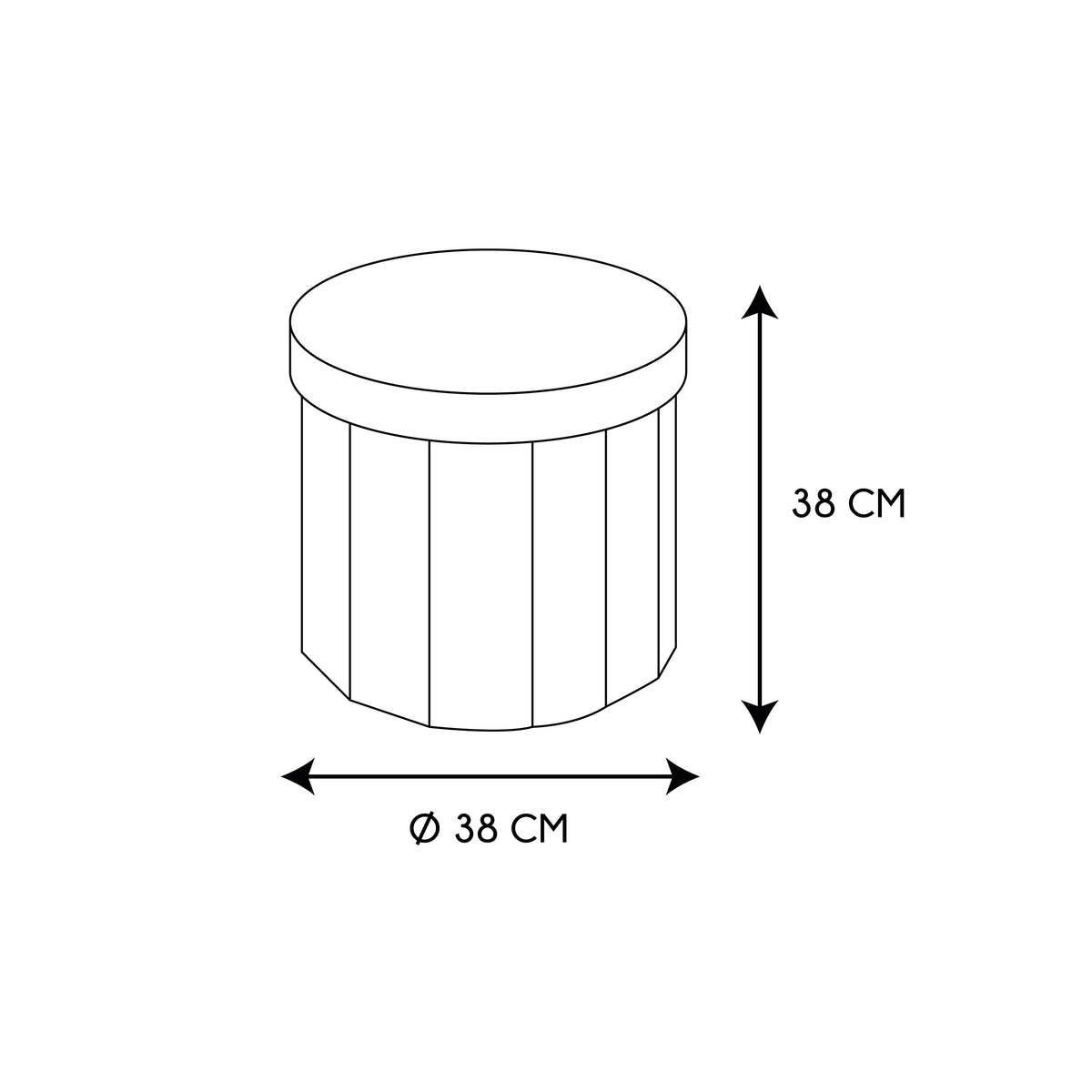 COFFRE POUF PLIABLE NOIR PILLS