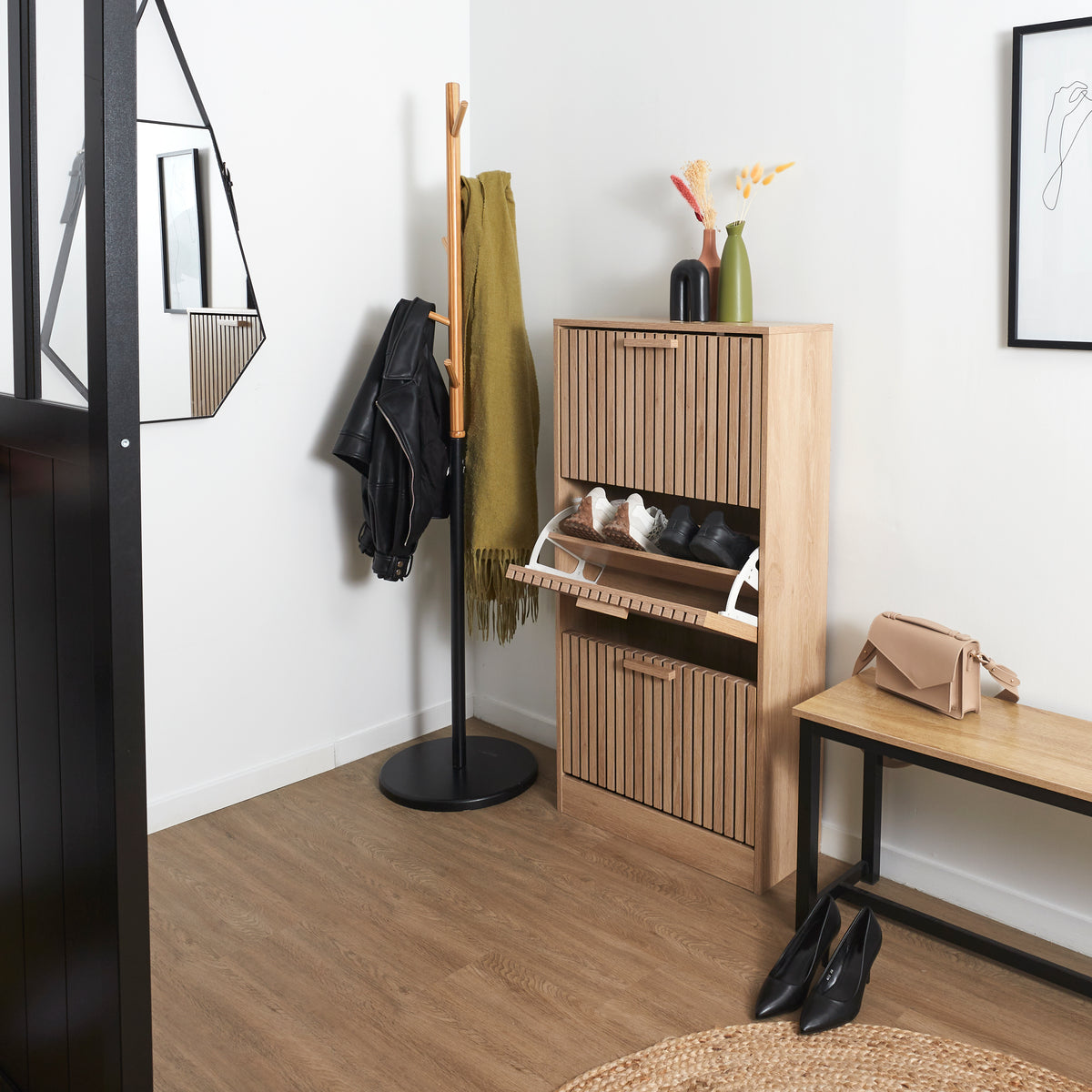 MEUBLE A CHAUSSURES 3 PORTES KLAUS