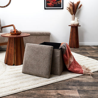 COFFRE POUF PLIABLE COTELE SCOTT TAUPE