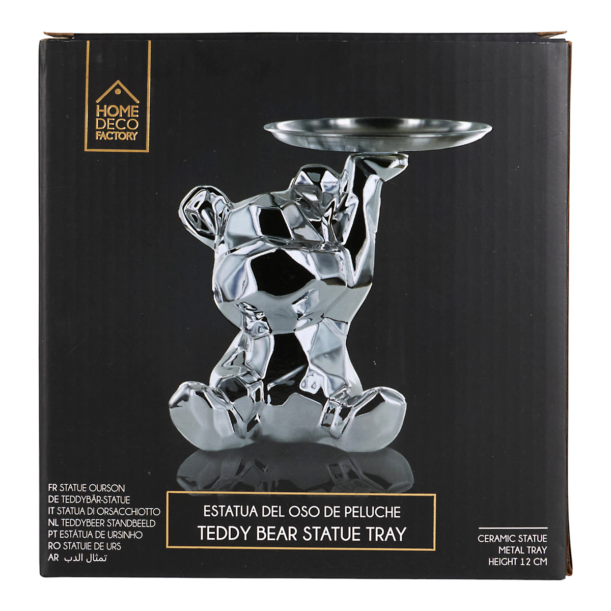 STATUE OURSON VIDE POCHE ARGENT H12CM