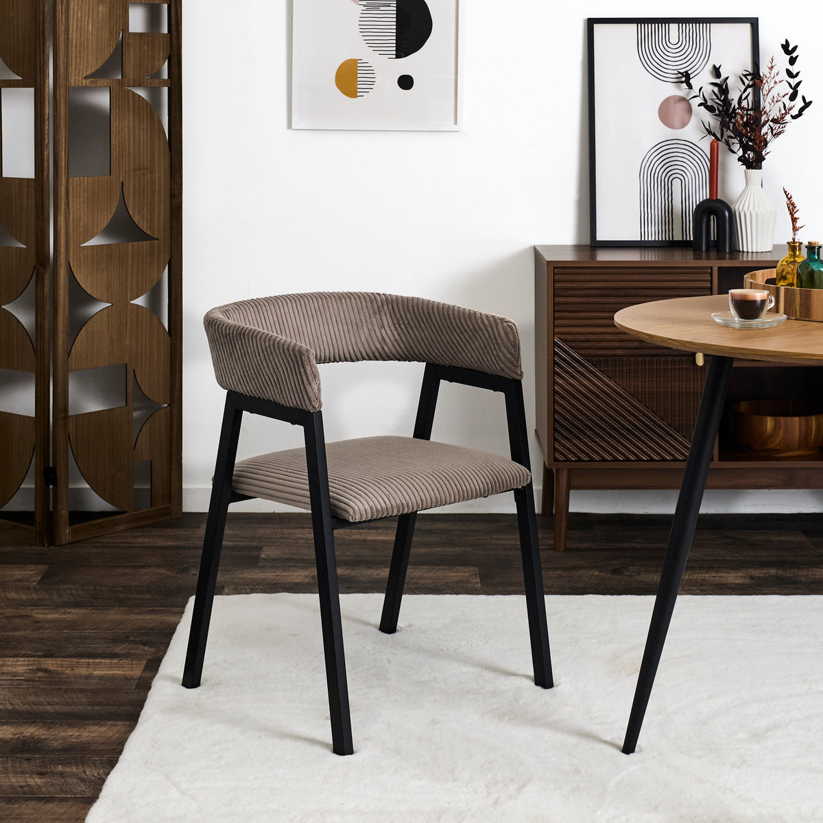 FAUTEUIL DESIGN COTELE SCOTT TAUPE - LOT DE 2