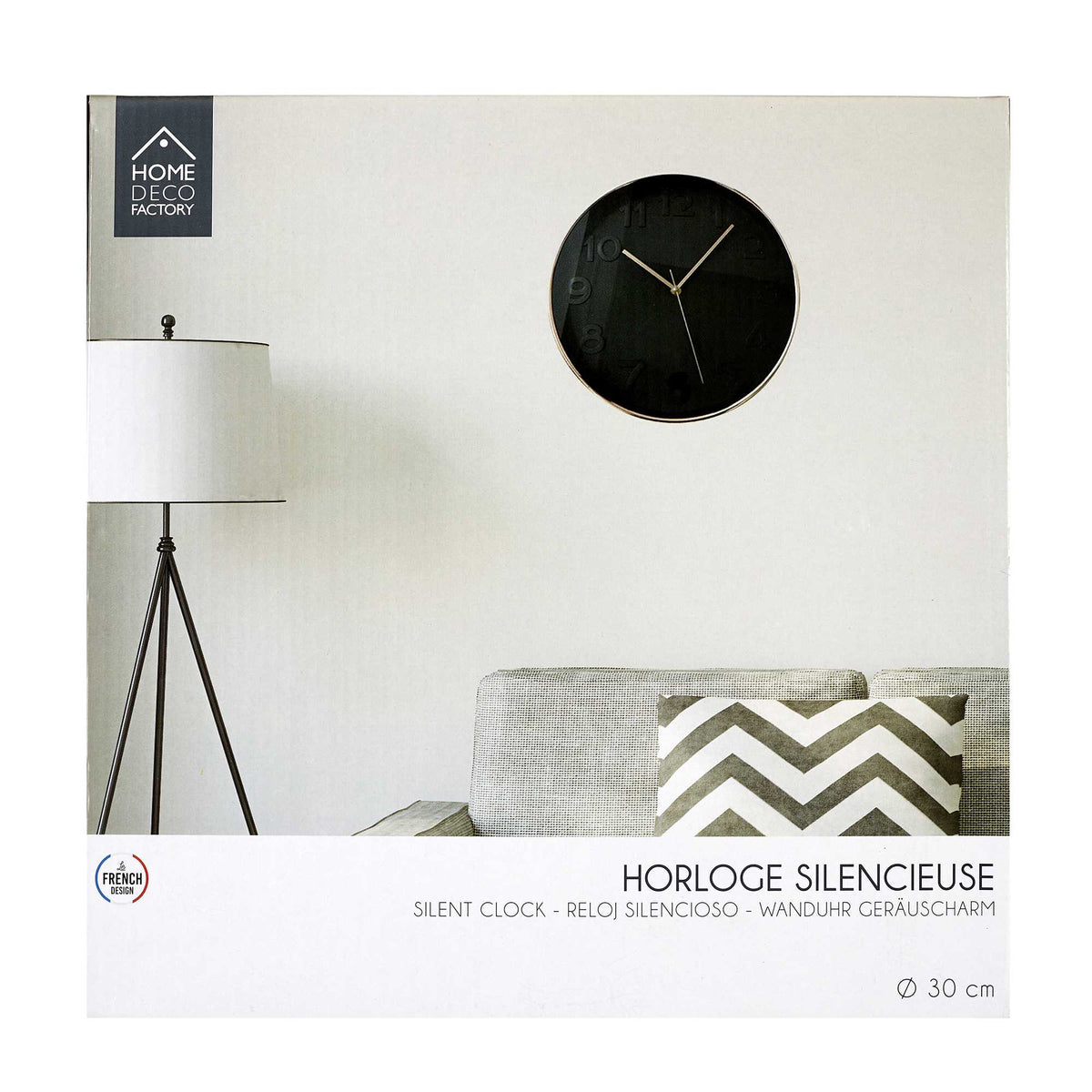 HORLOGE RONDE 30.5CM NOIRE CUIVREE