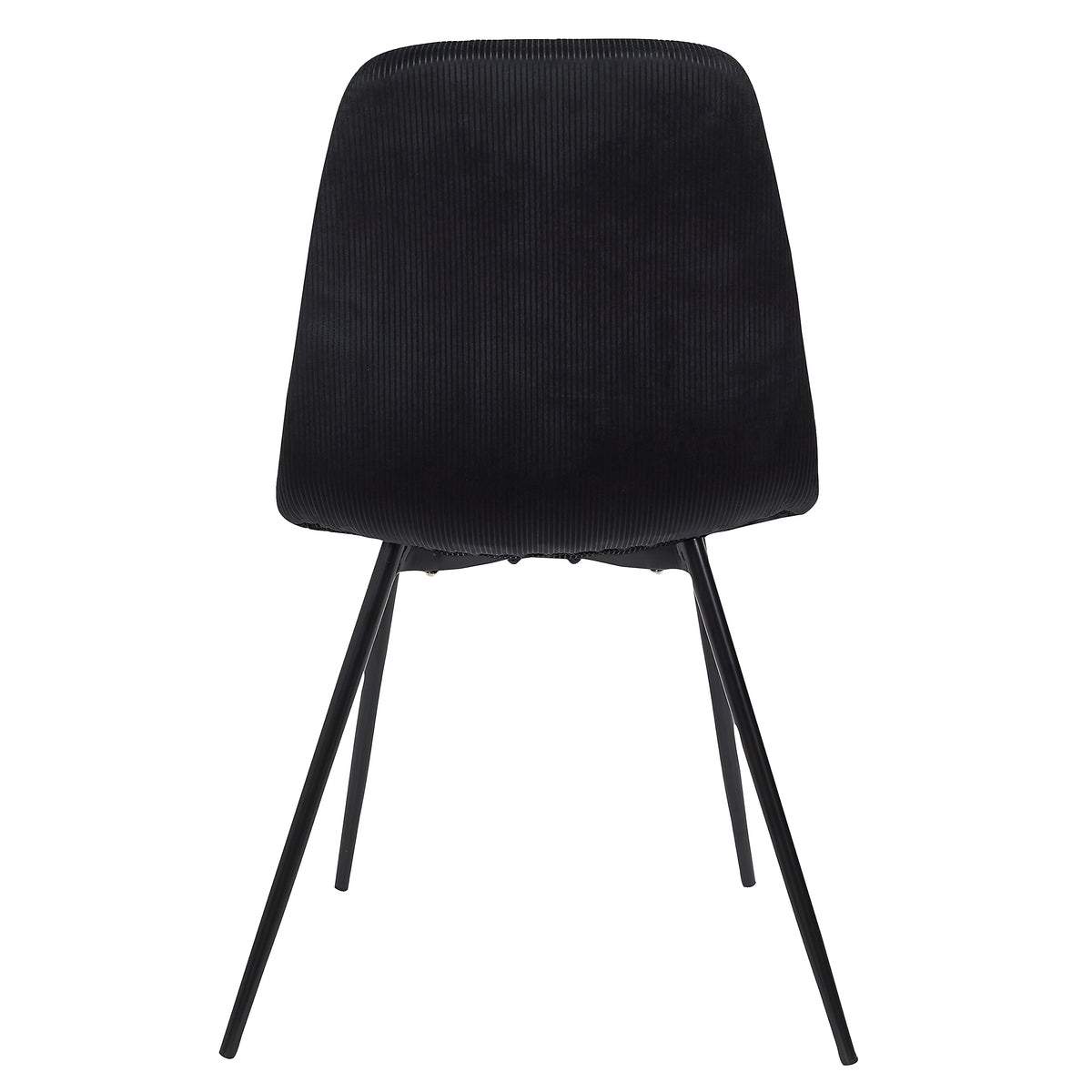 CHAISE VELOURS COTELE GIULIA NOIR - LOT DE 4