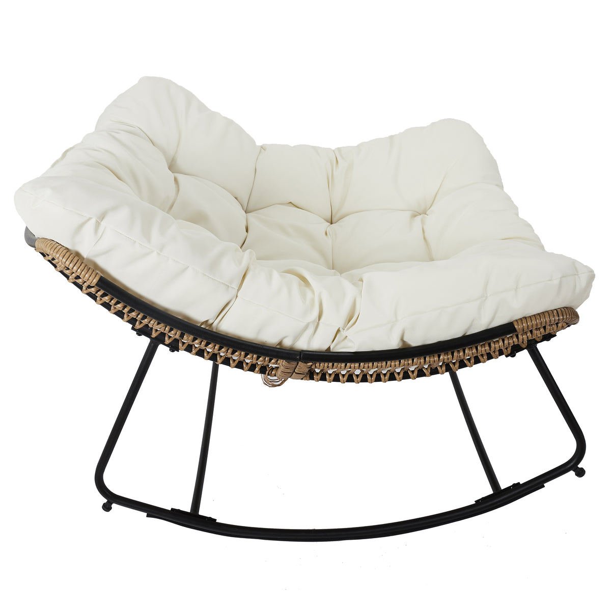 FAUTEUIL A BASCULE TULUM COUSSIN BEIGE