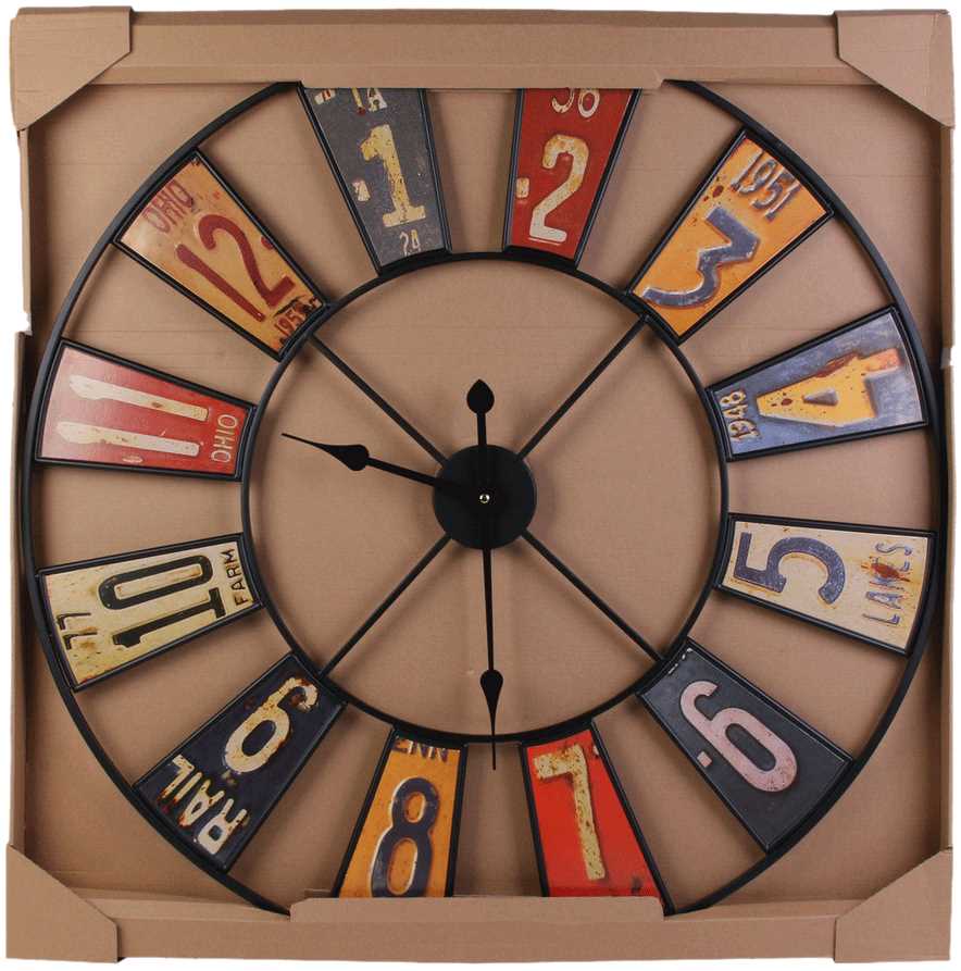 HORLOGE RECYCLERIE 80CM A PILE