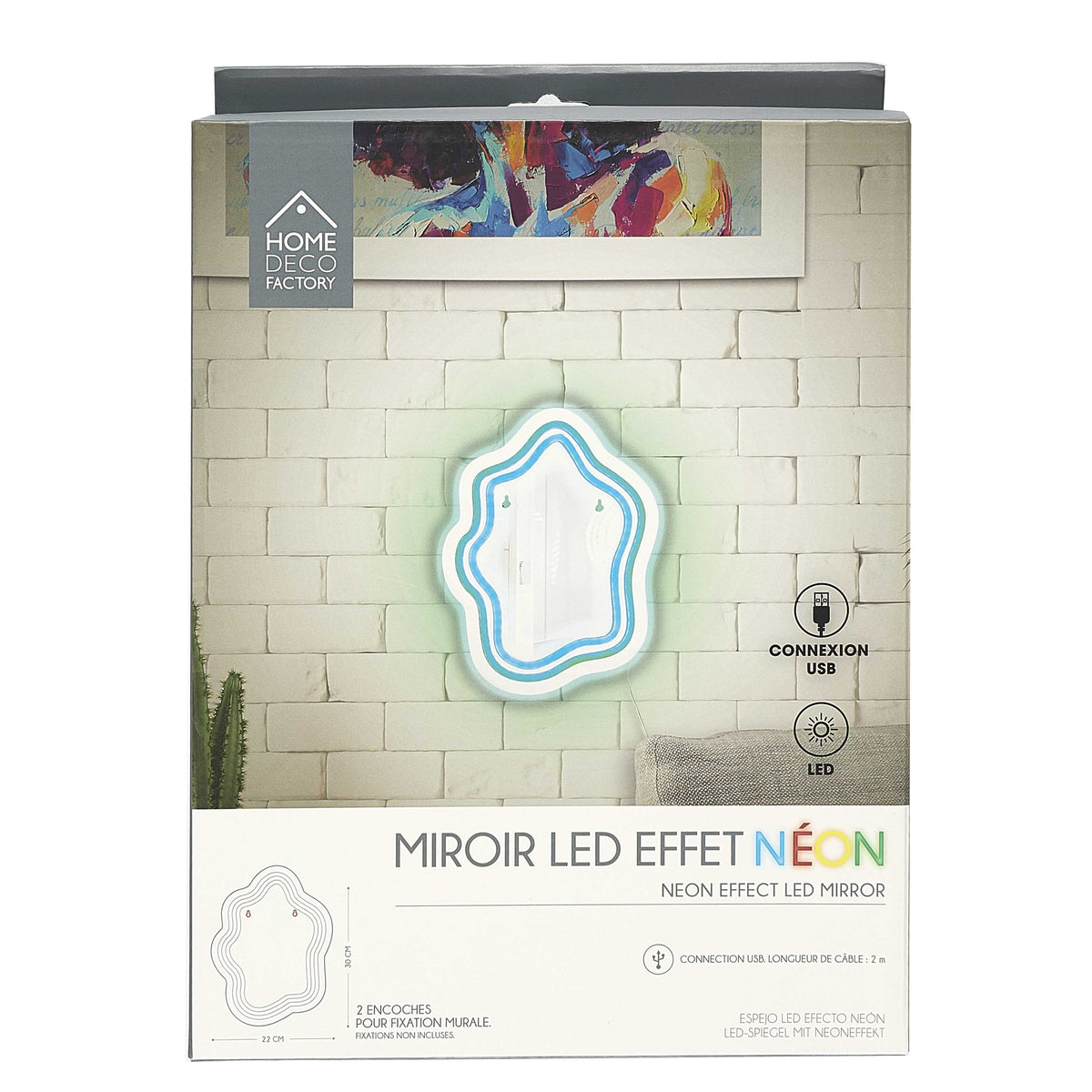 MIROIR LED EFFET NEON