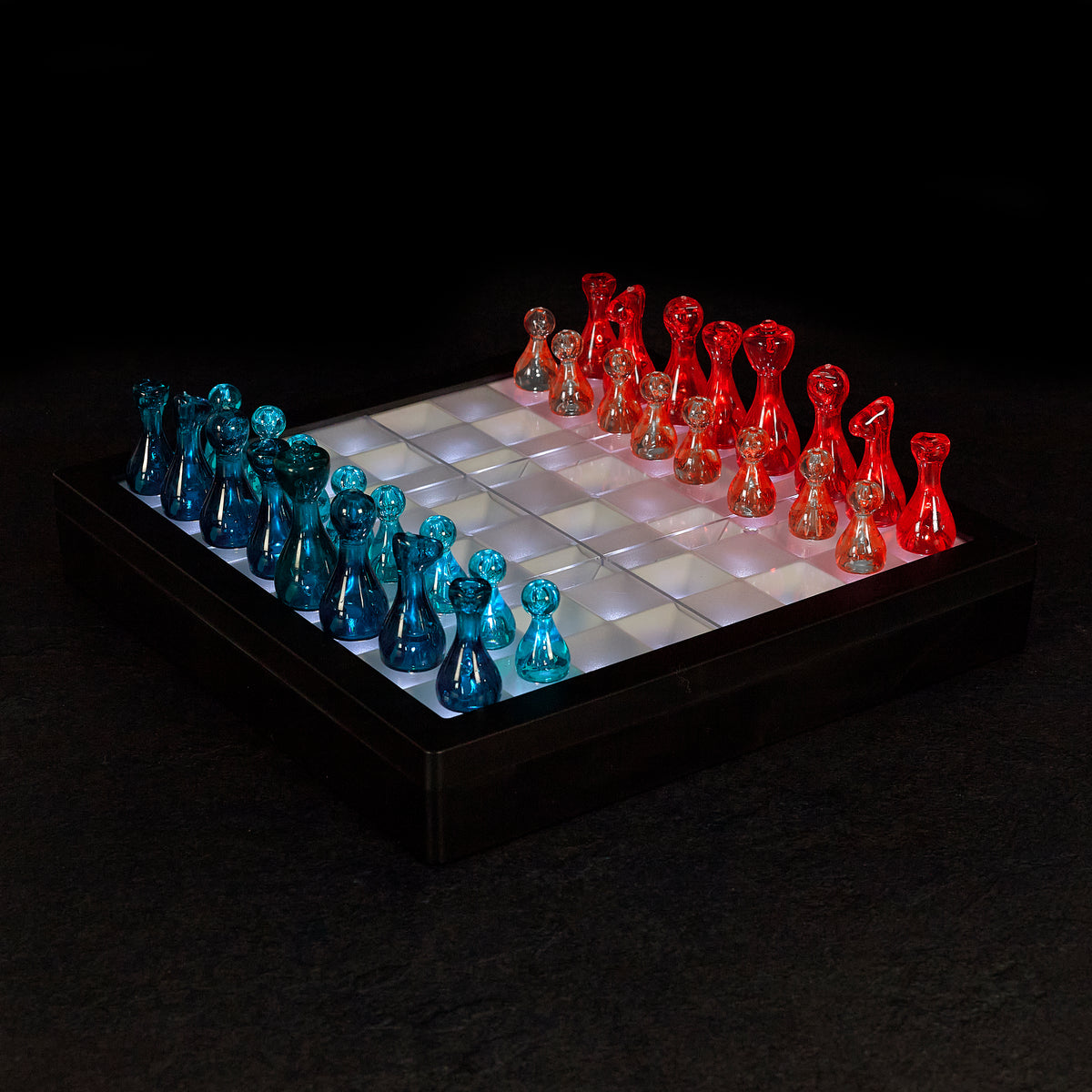 JEU D'ECHECS TRANSPARENT LED