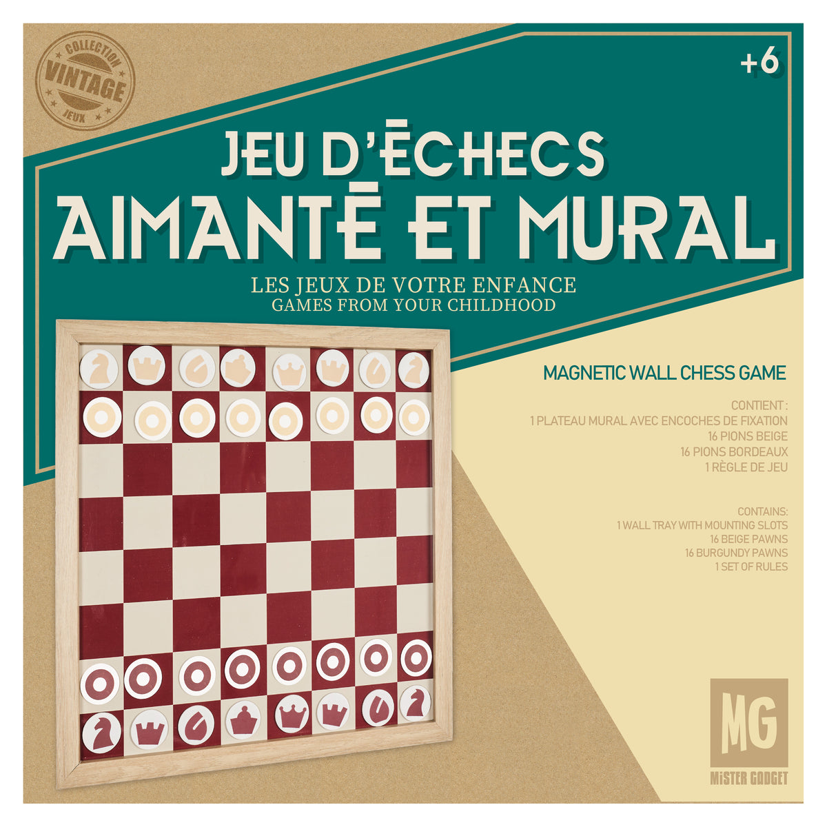 JEU D'ECHECS MURAL EN BOIS