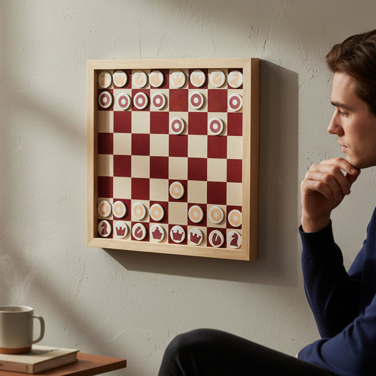 JEU D'ECHECS MURAL EN BOIS