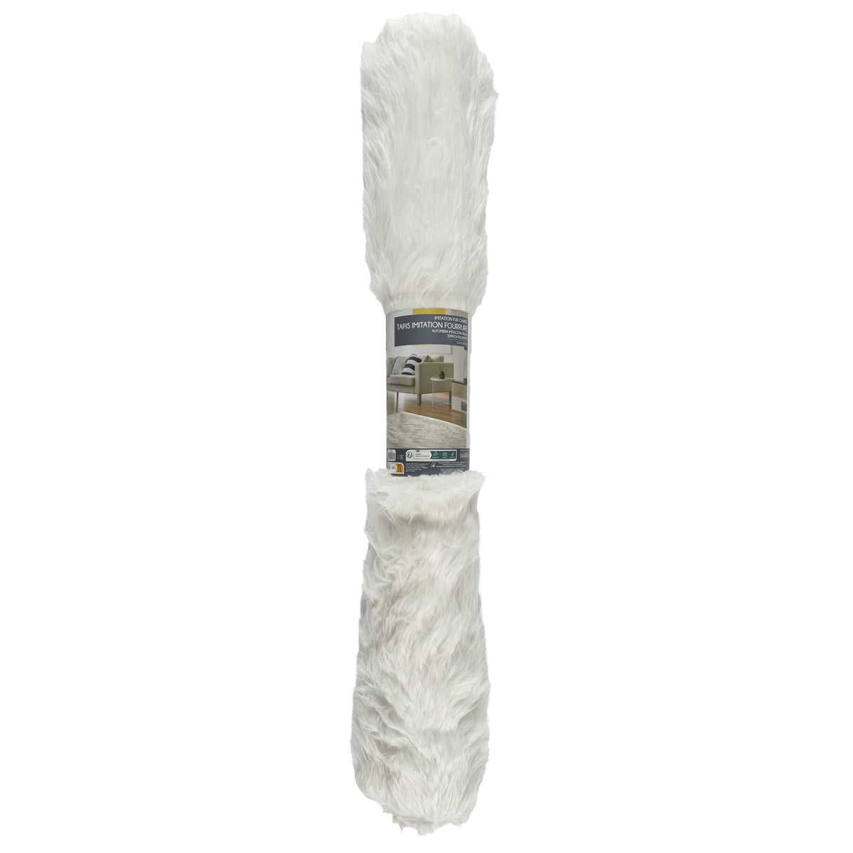 TAPIS IMITATION FOURRURE ECRU 115X170CM